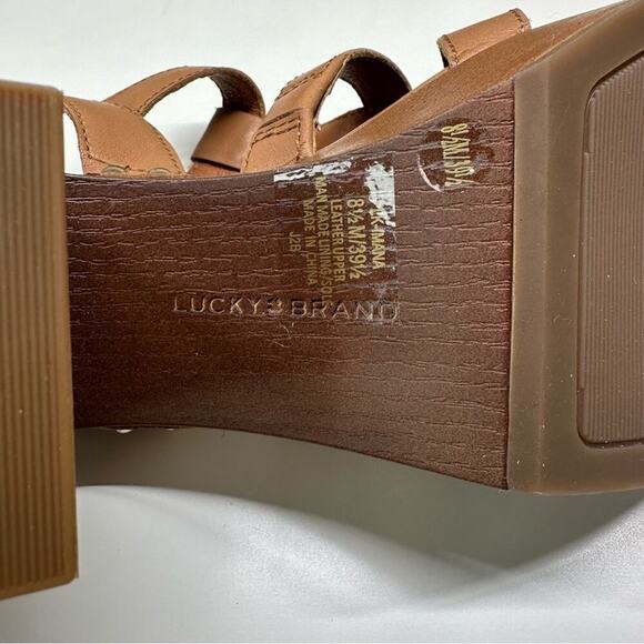 NWOB | Lucky Brand | Imana Fisherman Platform Heel Sandal | Tan | Size 8.5 - Picture 13 of 15